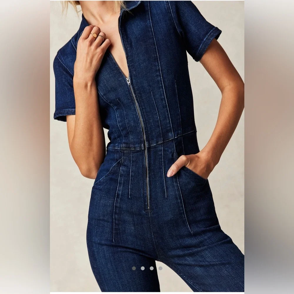 Free People Indigo Denim Jumpsuit - Picture 3 of 4